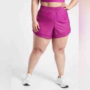 NWT Athleta Printed Mesh Racer Run Short 4” Size 1X